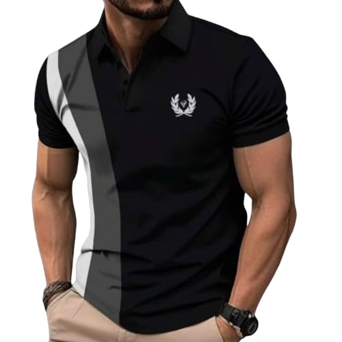 garima knitwear Mens Regular Fit Printed Cotton Polo Tshirt Regular Fit Polo T-Shirt for Men| Printed Polo T-Shirt | Cotton Polo T Shirt Black-picture-12