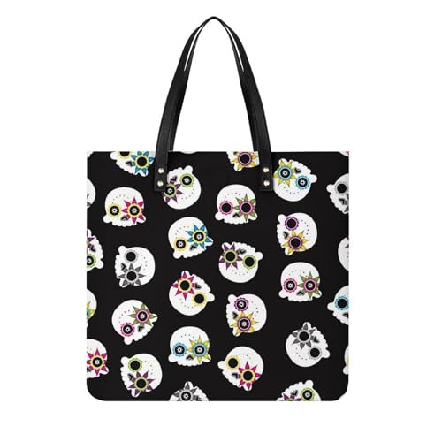 Sac à main crânes fantaisie à bandoulière grand volume de voyage 39x39cm