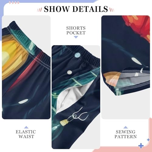 Christmas Lamp Ball Boys Long Pants Soft Trousers Elastic Waist Kids Lounge Bottoms with Pockets S-XL4