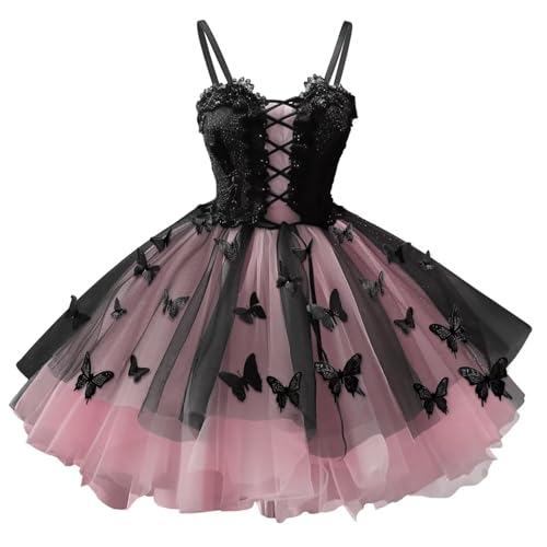3D Butterfly Homecoming Dresses Black Tulle Short Prom Dress for Teens DAMA Cocktail Party Gowns4