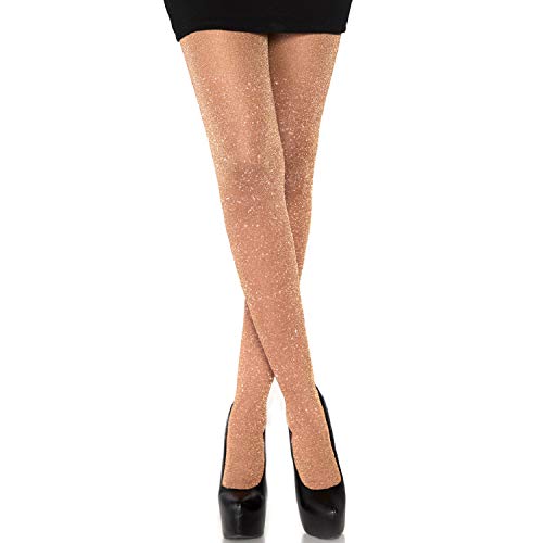 Leg Avenue Womens Lurex Shimmer Tights, O/S, Rose Gold,One Size