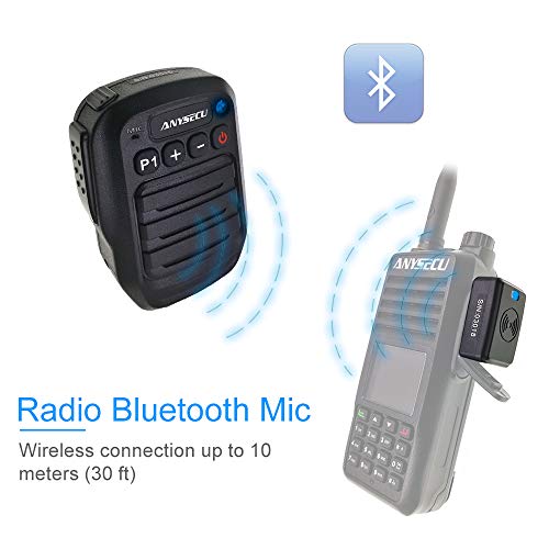 ANYSECU HB980 Two Way Radio Wireless Bluetooth Handheld Speaker Mic, Shoulder Microphone for Walkie Talkie UV-5R 5RA 5RB 5RC 5RD 5RE 5REPLUS BF-888S TH-UV8000D UV-82 Accessories
