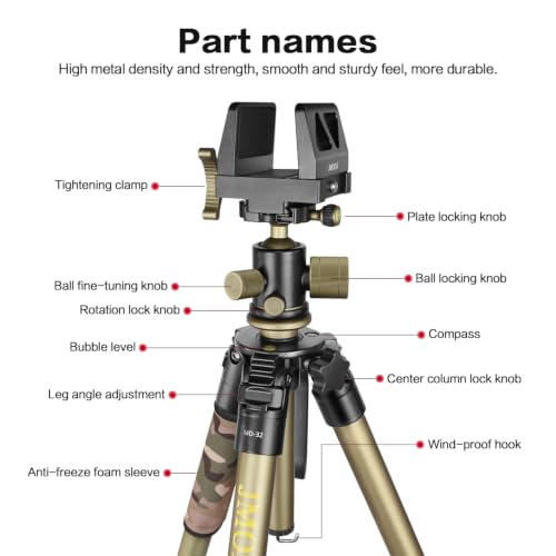 MD-32 Heavy Duty Rifle Tripod 64in 36mm Ball Head Camera Compatible Stand by JMODO - Used condition - Image 8