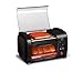 Produktbild Elite Gourmet Cuisine EHD-051B Hot Dog-Toaster-Ofen, 30-Minuten-Timer, Edelstahl-Heizwalzen, Back- und Krümelblech, World Series Baseball, Kapazität für 4 Brötchen, schwarz