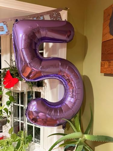 Image of 2 Balloon Numbers Birthday Decorations, 40In Purple Balloons for Men Women | Eye-catching Appearance, Perfect Decorative Centerpieces, Convenient Self-sealing Structure, Widely for Various Occasions