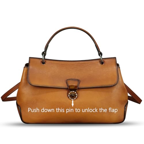 Genuine Leather Handbag Satchel for Women Retro Leather Crossbody Bag Pouch Vintage Ladies Handbag Purse - Image 3