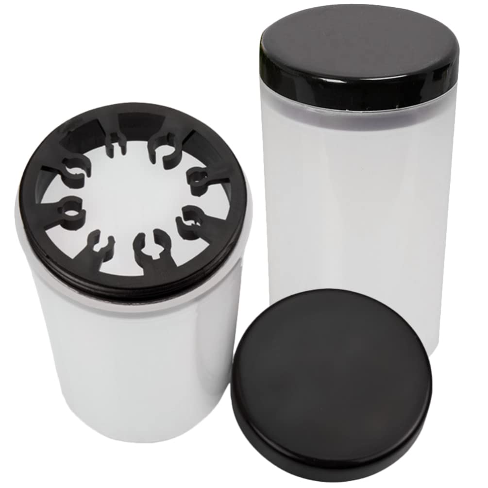 Cabilock 2pcs Plastic Paint Brush Cleaner Bottle Nail Art Pen Brush Cleaning Tools Removable Clip Cleaning Groove