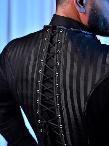 Men’s Corset Vest – Slimming Waist Trainer Body Shaper for Men – Gothic Steampunk Double-Breasted Corset Top 6