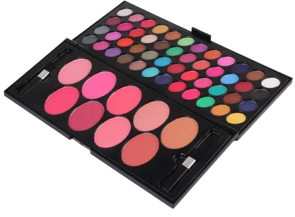 All-in-One Beauty 48 Colors Matte Eyeshadow Palette with 9 Blusher Shades | Highly Pigmented Multi-Color Makeup Palette (70 g, Multicolor)-image-28