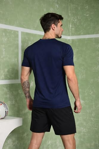 Image of Kvetoo Mens Dry Fit Gym T Shirt Quick Dry Sweat Proof Breathable Workout Tee Muscle Fit Athletic Sports T Shirt for Gym Running Training