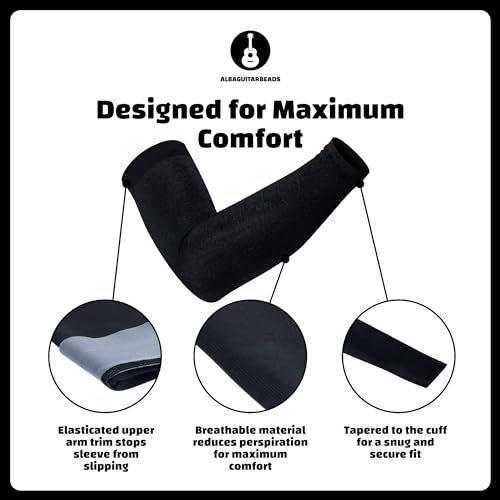 Black arm Sleeve for Guitarists Long Classical Guitar Sleeve for arms Electric Guitar arm Sleeve - Image 3