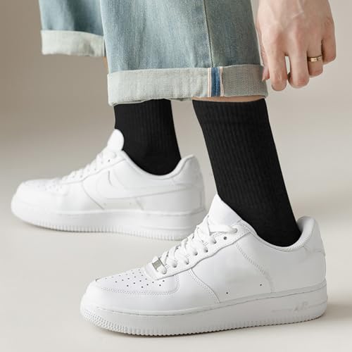 Crew Socks for Women & Man Casual Breathable LightWeight Athletic Calf Socks for running Size 5-134