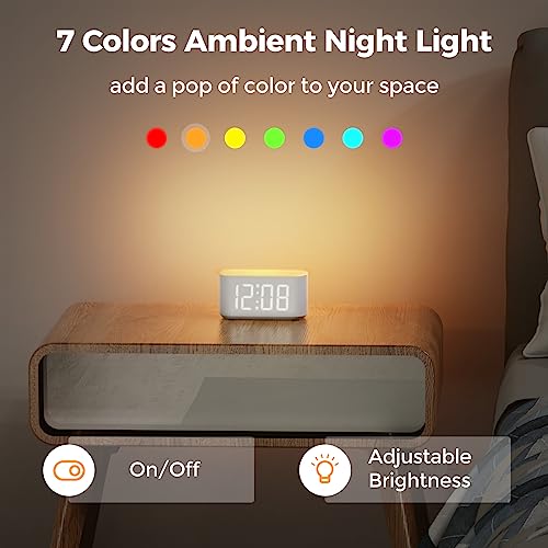 Onlake CR1 Alarm Clock For Bedrooms, Large Display Digital Clocks With 2 Alarms, 7 Color Larger Night Light thumb #2