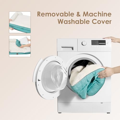 Image of EHEYCIGA Orthopedic XL Dog Bed, Waterproof Memory Foam for Extra Large Dogs, Non-Slip Bottom, Egg-Crate Foam Couch With Washable Removable Cover, Turquoise Blue