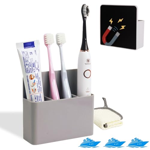 Magnetic Toothbrush Holder for Cruise Cabins with Dividers