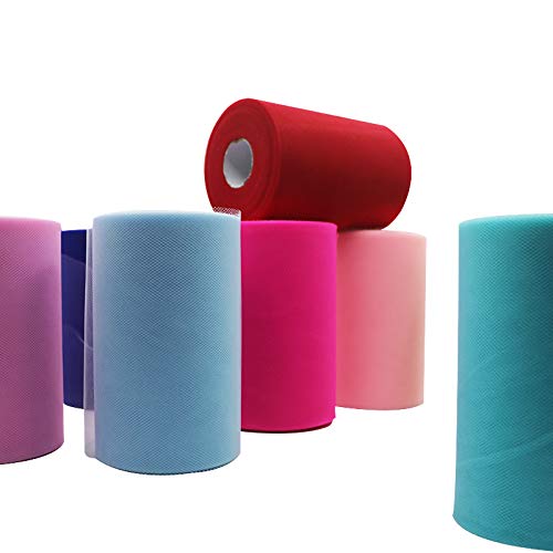WILLBAN Tule Rol 100 Yards Organza Bruiloft Decoratie TUTU Baby Shower Tule Roll 15 cm Decoratie Feest En Evenementen Engagement Decor (Vitaliteit Oranje