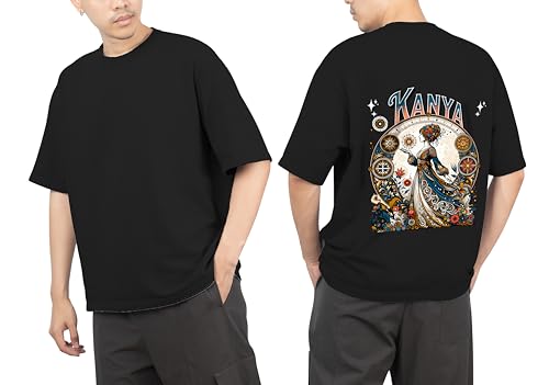 Image of Men's Zodiac Sign Printed Oversized Cotton T-Shirt