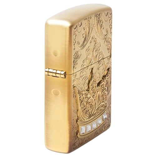 Encendedor Zippo Oil con diseño Corona Dorado miniatura 4