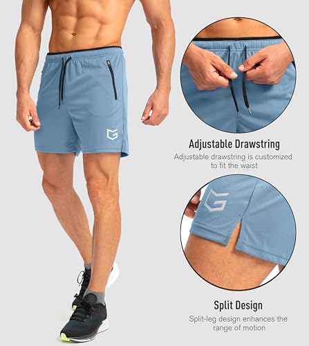 Image of G Gradual Men's Gym Workout Shorts Zipper Pockets 5 inch / 7 inch Quick Dry Breathable Runing Athletic Short for Men
