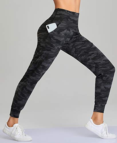 Image of Oalka Women's Joggers High Waist Yoga Pockets Sweatpants Sport Workout Pants