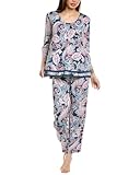 ELLEN TRACY Women's Paisley 3/4 Sleeve PJ Set, 8725661, Paisley Multi, S