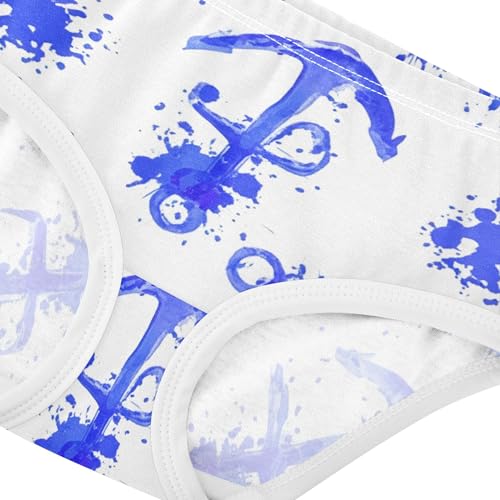Blue Anchors Paint White Nautical Girls Underwear Toddler 2t Cotton Panties Little Girl Pattern Briefs Kids Undies4