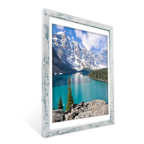 Amginy 12X16 Rustic Picture Frames Matted To Display 11X14 Pictures With Mat Or 12 X 16 Without Mat Farmhouse Distressed Style Wooden Photo Frames For Wall Mounting #TOP2
