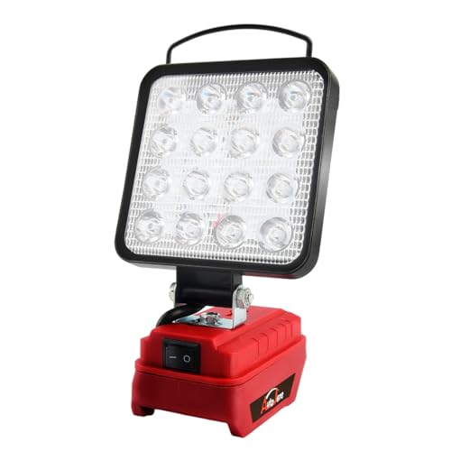 AUTOJARE 4 zoll Akku Lampe Kompatibel mit Einhell 18V 3200LM Led Arbeitsleuchte Baustellen Lampe 48W Tragbares Strahler mit Haken für Autoreparatur Heimbeleuchtung Camping Angeln (kein Akku)