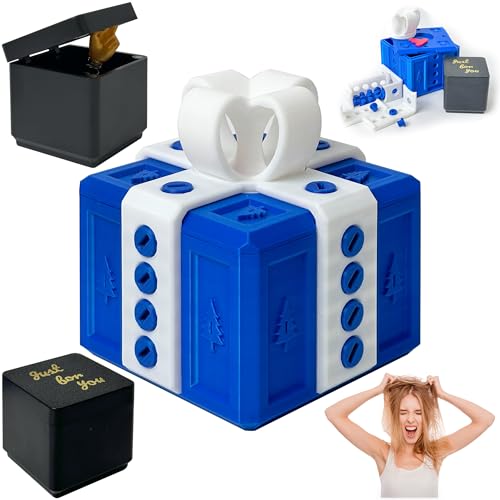 DONGTATA Prank Gift Box with Finger Annoying 3D Printed Gift Boxes with Christmas Tree Patterns Secret Santa Gifts for Women & Men Funny Birthday Valentines The Annoying Present
