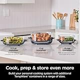 Ninja FN100ND Crispi Air Fryer, Microwave, Freezer & Dishwasher Safe, Non Toxic Glass Portable Cooking System, 4 QT & 5 Cup Glass Containers with Storage Lids, Easy Meals, Blue (Renewed)