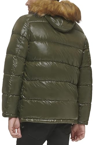 GUESS Men's Mid-Weight Puffer Jacket with Removable Hood4