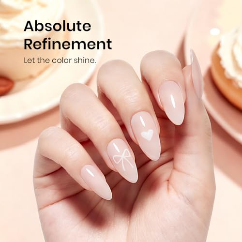 Image of Beetles Nude Gel Nail Polish - Creamy Almond 15ML /0.51Fl Oz, Nude Gel Polish, Color-Matched Bottle, Soak-Off UV LED, Long-Lasting Holiday Nails Art for DIY Beginners & Salon Pros