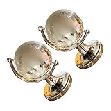 HOLIDYOYO 2個 水晶製ミニ地球儀 ユニークで繊細なクリスタルデザイン 卓上インテリア装飾 家 オフィス向けシックな地理学ディスプレイ