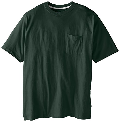 Champion Men's Big-Tall Jersey Pocket T-Shirt, Dark Green, 2X/Tall