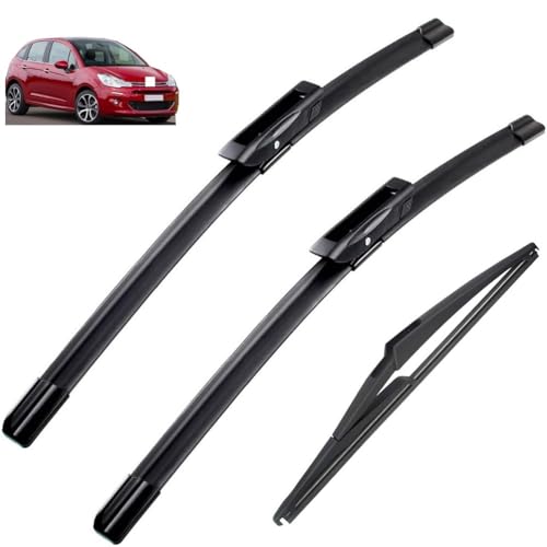 Essuie-glace avant arrière Citroen C3 2009-2016 : remplacez vos balais usés de 26", 16" et 12"