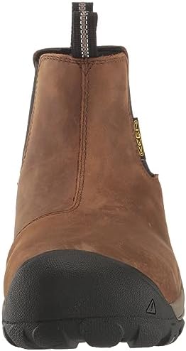 KEEN Utility Men's Lansing Chelsea Steel Toe Pull On Comfortable Work Boots, Dark Earth/Black, 9.5 | Image 1