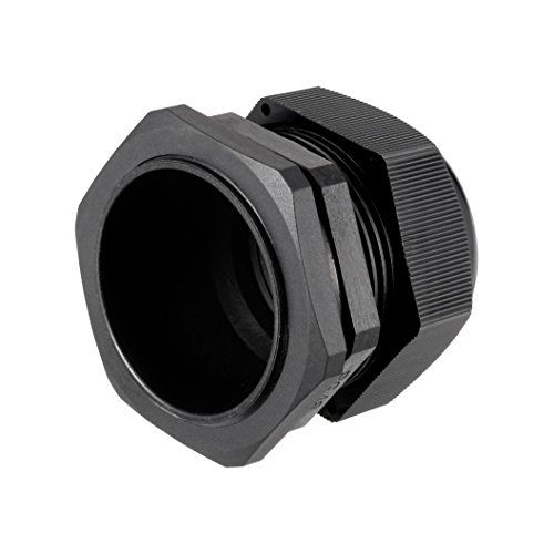 Prensaestopas PG48 pasacables impermeable de plástico uxcell negro 44mm 3