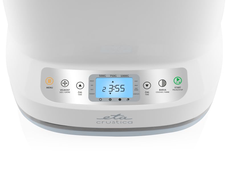 ETA Brotbackautomat Crustica I mit Direktantrieb & 12 Programmen I Riemenlose GearDrive-Technologie I 3 Brotgrößen I Krustenbräunung, Joghurt & Marmelade I BPA-frei I 550 W