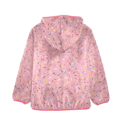 Powdered Sugar Toddler Fleece Jacket Baby Girls Hooded Zipper Long Sleeve Thick Warm Outerwear 3-10 Years2