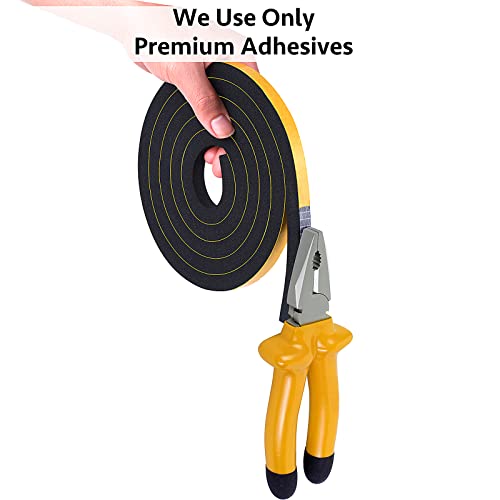 Trisiki 26 Ft High Density And 33 Ft Low Density Weather Stripping Door Seal Strip, Strong Adhesive Ac Insulation Foam Tape, Lightproof Anti-Bug(Both With Size Of 1/2 In X 1/4 In) #TOP1