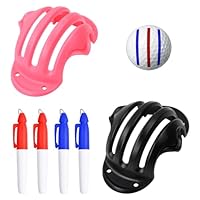 2 Stück Golf Ball Liner Template, Golf Ball Liner mit Markierungsstift, Golf Ausrichtungs-Set für Putt, Golf Ball Marking Tools mit Tri-Line Patterns, Golfball-Liner-Vorlage für Perfekten Schwung
