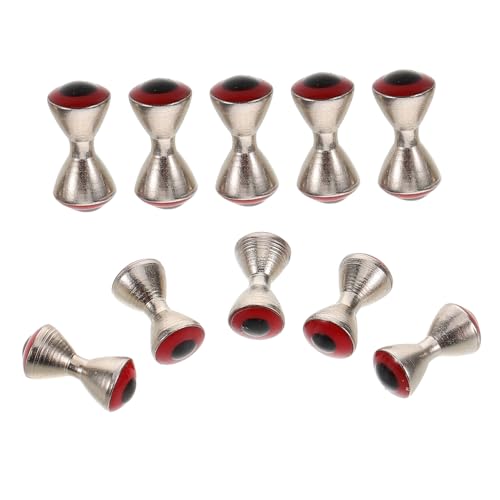 GRIRIW 10Pcs Dumbbell Eyes for Fly Tying Copper Construction Smooth Edges Weights for Beginners Enhance Fishing Stability and Success Rate