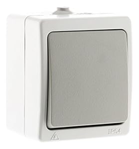 Zenitech Einfach-Wechselschalter IP54 Dimmschalter Hellgrau