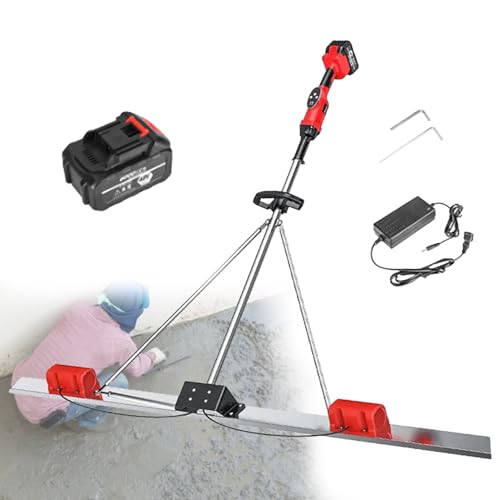 Zowdrix Kit Vibrante per Massetto in Calcestruzzo, Massetto Senza Spazzole A Batteria con Impostazione A 9 velocità, Vibrazione A Doppia Frequenza, per Cantieri Edili 1*Battery-1.5M