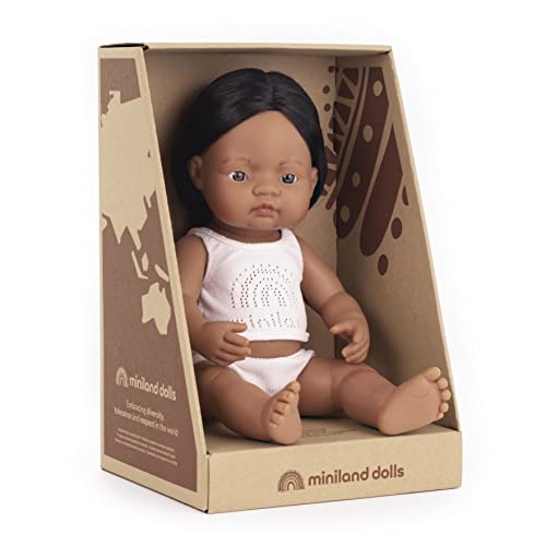 Image of Miniland Doll 15'' Native American Boy (Box) - Made in Spain, Anatomically Correct, Quality, Inclusion