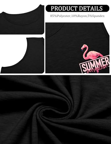 COOFANDY Tank Top Herren Workout Muskelshirt Laufen Fitness Achselshirt Gym Lässig Sleeveless Functionsshirts Training Atmungsaktiv Sommer Leicht Sport Sleeveless Shirt Schwarz Flamingo M 5