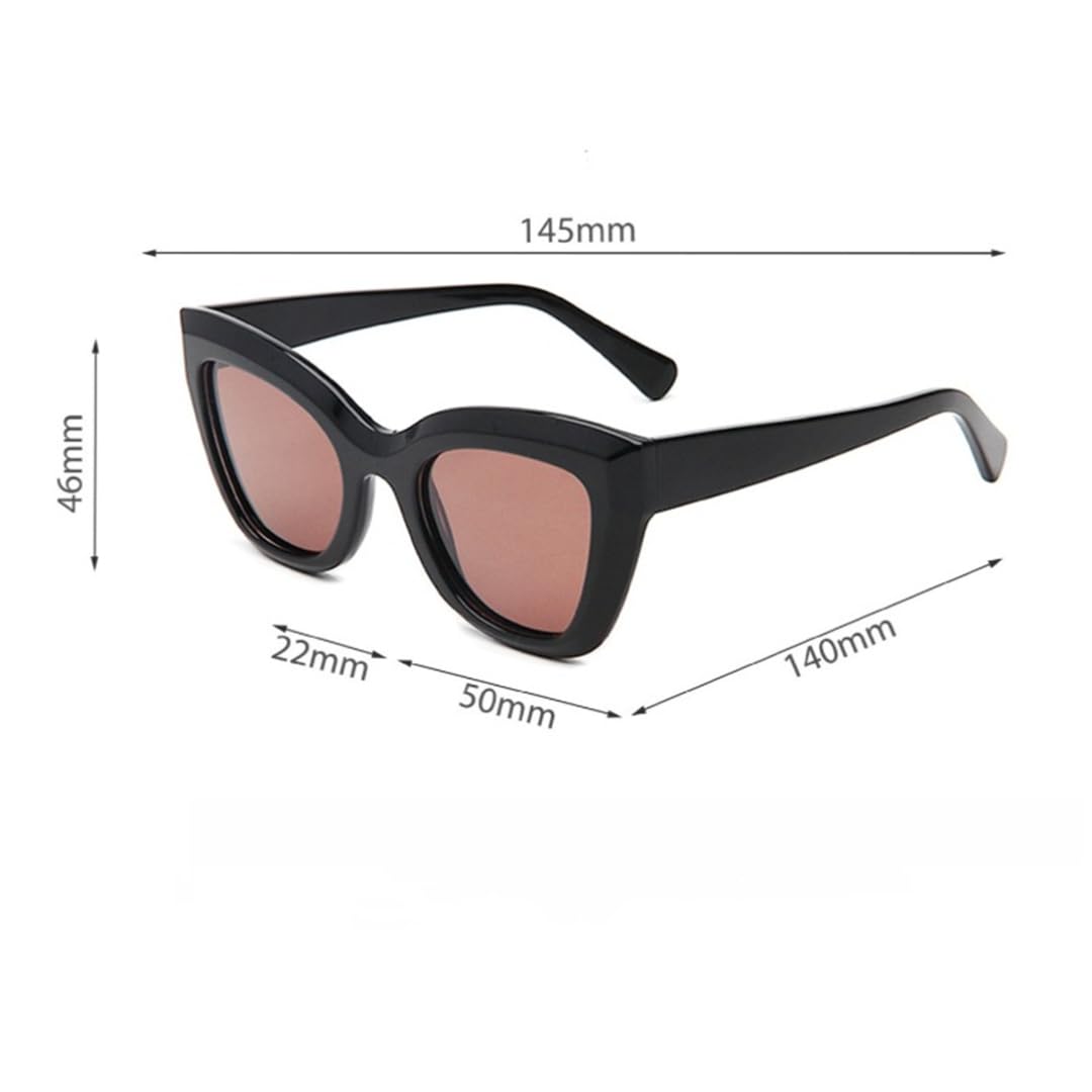 Gafas de sol polarizadas de acetato grueso estilo retro con forma de ojo de gato para hombre y mujer, protección UV400.
