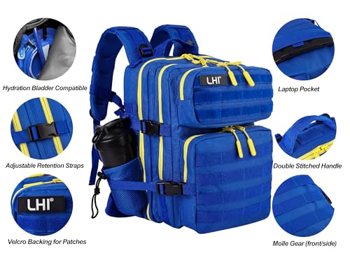 Image of LHI Tactical Military Backpack for Men and Women 25L /35L Army Assault Pack Bag Small Rucksack with Bottle Holder