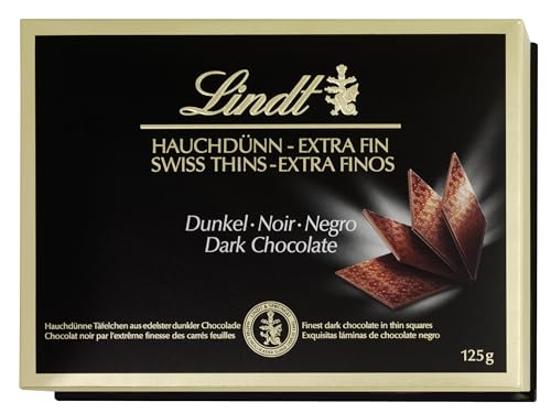 Lindt Swiss Thins Chocolate oscuro 125 g (Paquete de 3)