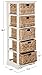 SAFAVIEH Home Collection Vedette Distressed White 5-Drawer Wicker Basket Storage Tower (Fully Assembled)